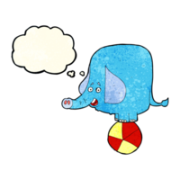 tekenfilm circus olifant met gedachte bubbel png