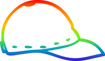 arco iris degradado línea dibujo de un dibujos animados béisbol gorra png