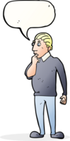 catoon curious man with speech bubble png