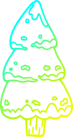cold gradient line drawing of a cartoon pine trees png