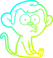 cold gradient line drawing of a cartoon hooting monkey png