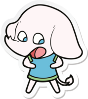 pegatina de un lindo elefante de dibujos animados png