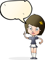 cartoon pretty maid with speech bubble png