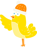 platt Färg illustration av fågel bär hatt png