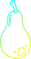 cold gradient line drawing of a cartoon pear png