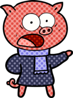 dessin animé cochon criant png