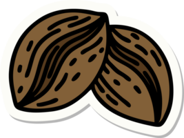 sticker of tattoo in traditional style of coffee beans png