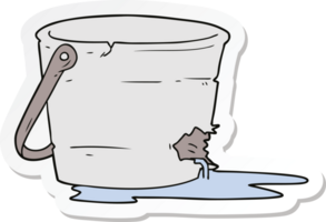 sticker of a broken bucket cartoon png