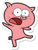 sticker of a cartoon pig shouting png