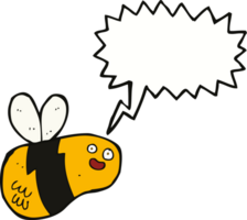 abeja de dibujos animados con burbujas de discurso png