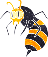 retro illustration style quirky cartoon wasp png