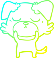 cold gradient line drawing of a cute cartoon dog png