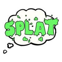 hand dragen trodde bubbla tecknad serie splat png