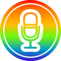micrófono grabación circular icono con arco iris degradado terminar png