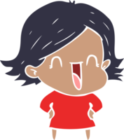 flat color style cartoon laughing woman png