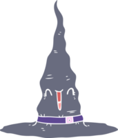 flat color style cartoon witchs hat png