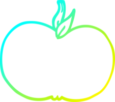 cold gradient line drawing of a cartoon juicy apple png