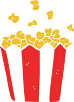 flat color style cartoon popcorn png