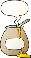 cartoon honey pot with speech bubble in smooth gradient style png