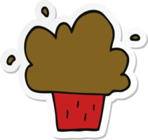 sticker of a cartoon cupcake png