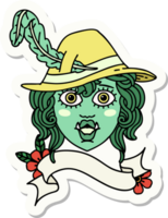 sticker of a orc bard character png