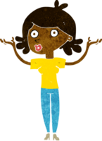 cartoon woman throwing arms in air png