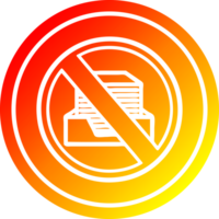 Büro papierlos kreisförmig Symbol mit warm Gradient Fertig png