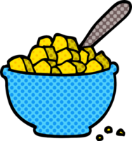 cartoon doodle bowl of cereal png