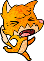 angry cartoon fox running png