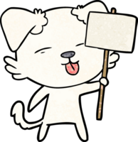 cartoon dog holding sign post png