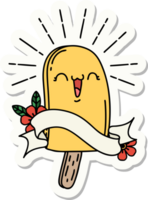 sticker of a tattoo style ice lolly png