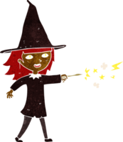 cartoon witch girl casting spell png