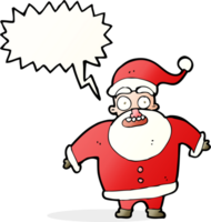 cartoon shocked santa claus with speech bubble png