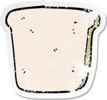 adesivo angosciato di una fetta di pane cartone animato png