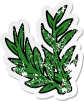 distressed sticker of a cartoon plant png