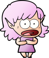 niña elfa sorprendida de dibujos animados png