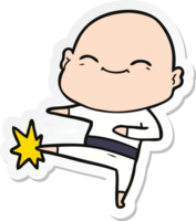 sticker of a happy cartoon bald man png