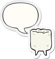 cartoon tooth with speech bubble sticker png