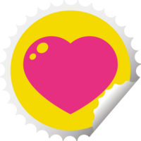 corazón peladura pegatina gráfico ilustración circular peladura pegatina png