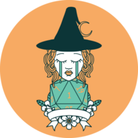 icon of crying human witch with natural one roll png