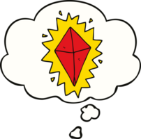 cartoon diamond with thought bubble png