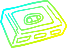 du froid pente ligne dessin de une dessin animé cassette ruban plate-forme png