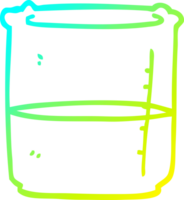 cold gradient line drawing of a cartoon beaker of blood png