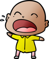 cartoon shouting bald man png