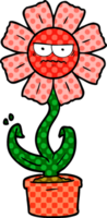 angry cartoon flower png