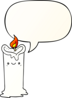 cartoon candle with speech bubble in smooth gradient style png