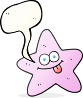 hand drawn speech bubble cartoon starfish png