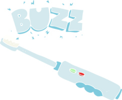 flat color illustration of buzzing electric toothbrush png