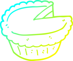 cold gradient line drawing of a cartoon pie png