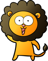 heureux, dessin animé, lion png